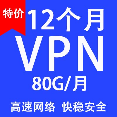 12个月套餐，80G/月，不限客户端